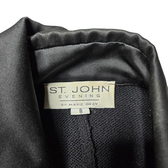 St. John Evening by Marie Gray Black Knit Wool Cardigan Size: 8 - Picture 4 of 8